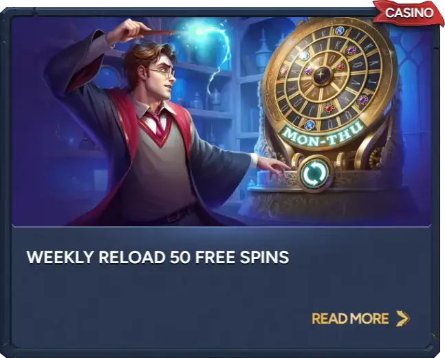 Heti újratöltés – 50 ingyenes pörgetés